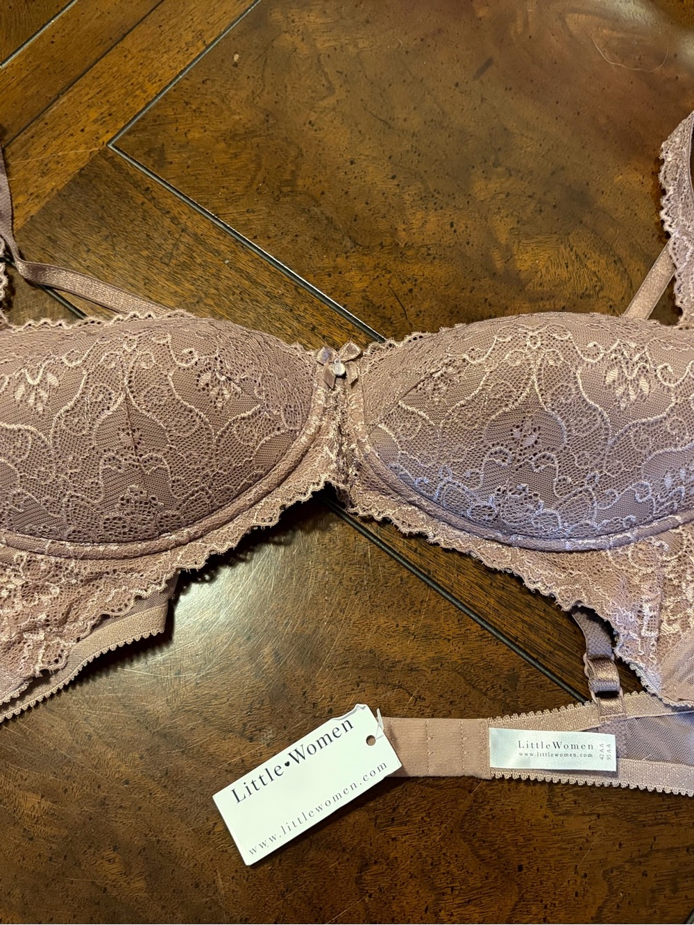 Lace Balconette Bra in Tan by Little Women